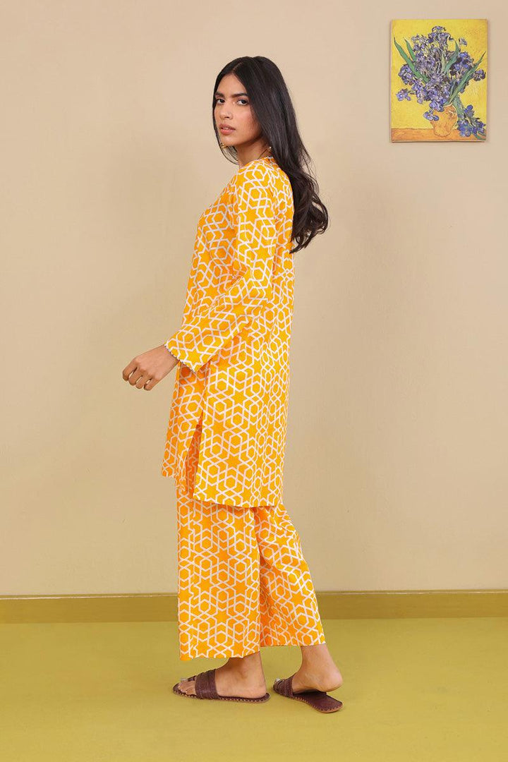 Generation - Geometric 2-Piece - Mango Yellow - Lawn