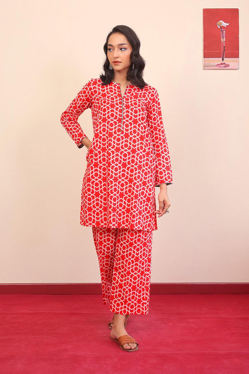Generation - Geometric 2-Piece - Red - Lawn