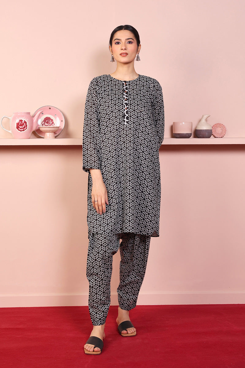Generation - 2-Piece Geometric Set - Black - Lawn
