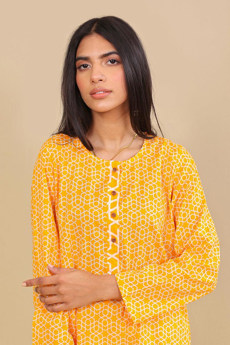 Generation - 2-Piece Geometric Set - Mango Yellow - Lawn