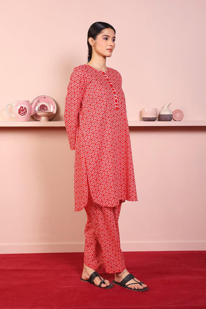 Generation - 2-Piece Geometric Set - Red - Lawn