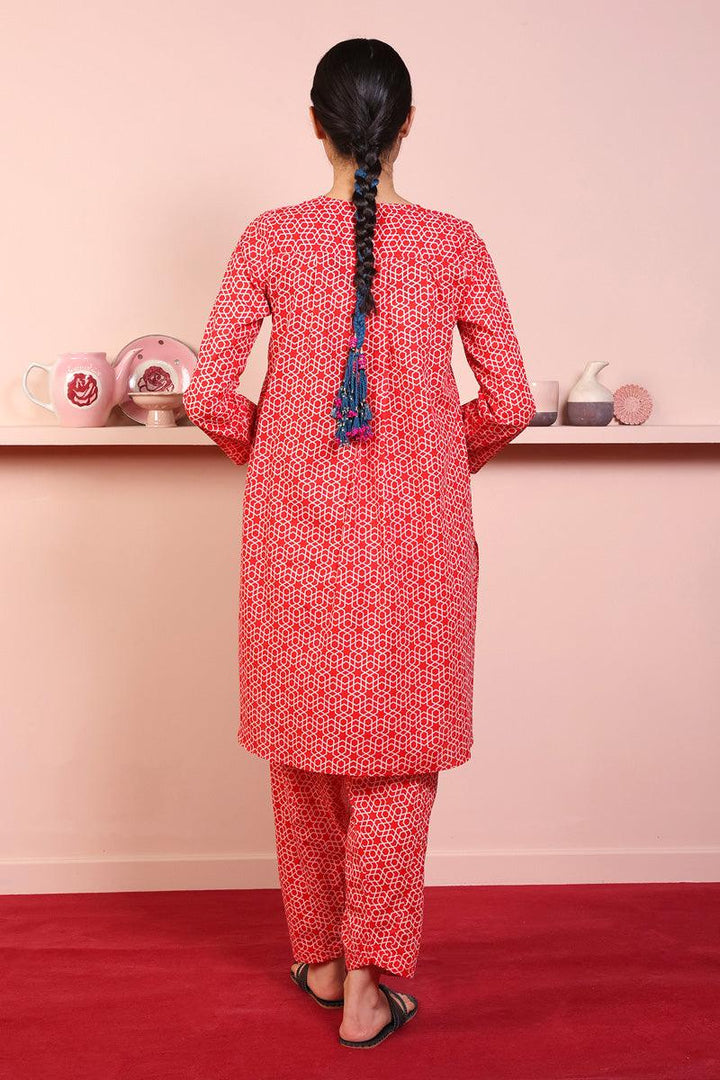 Generation - 2-Piece Geometric Set - Red - Lawn