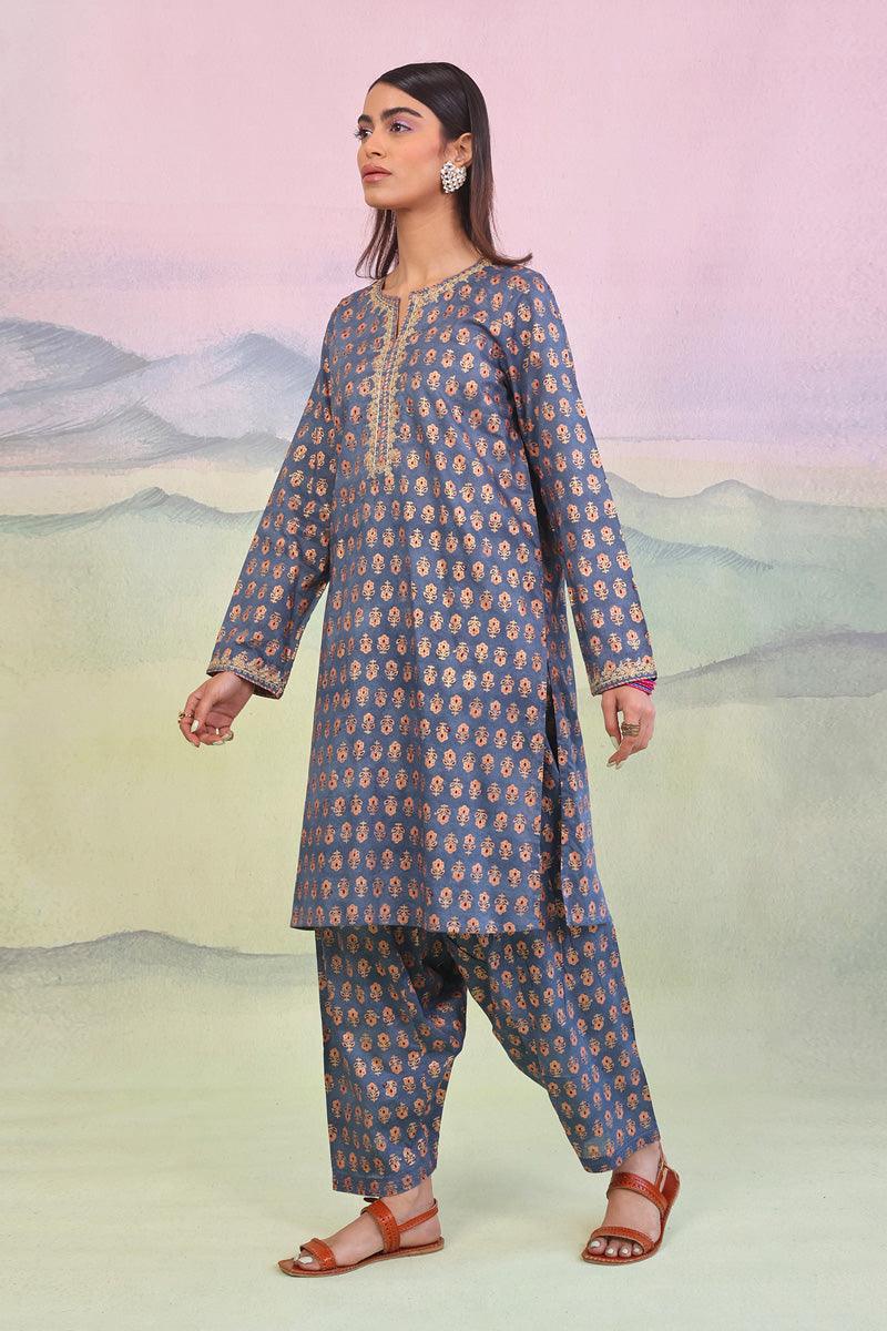Generation - Sunehri Shalwar Kameez - Grey - 2 Piece