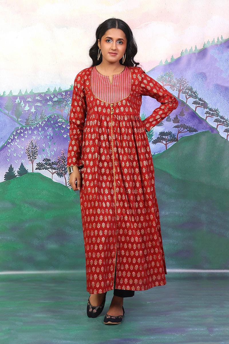Generation - Sunehri Dress - Maroon - 1 Piece