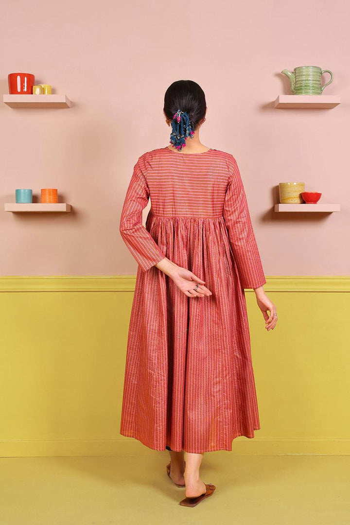 Generation - Sunehri Mukaish Dress - Maroon - 1 Piece