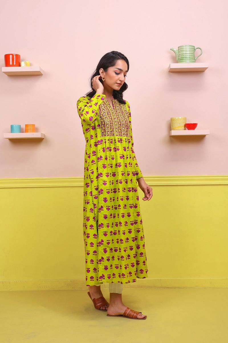 Generation - Mushrooms Shirt - Parrot Green - Lawn - 1 Piece