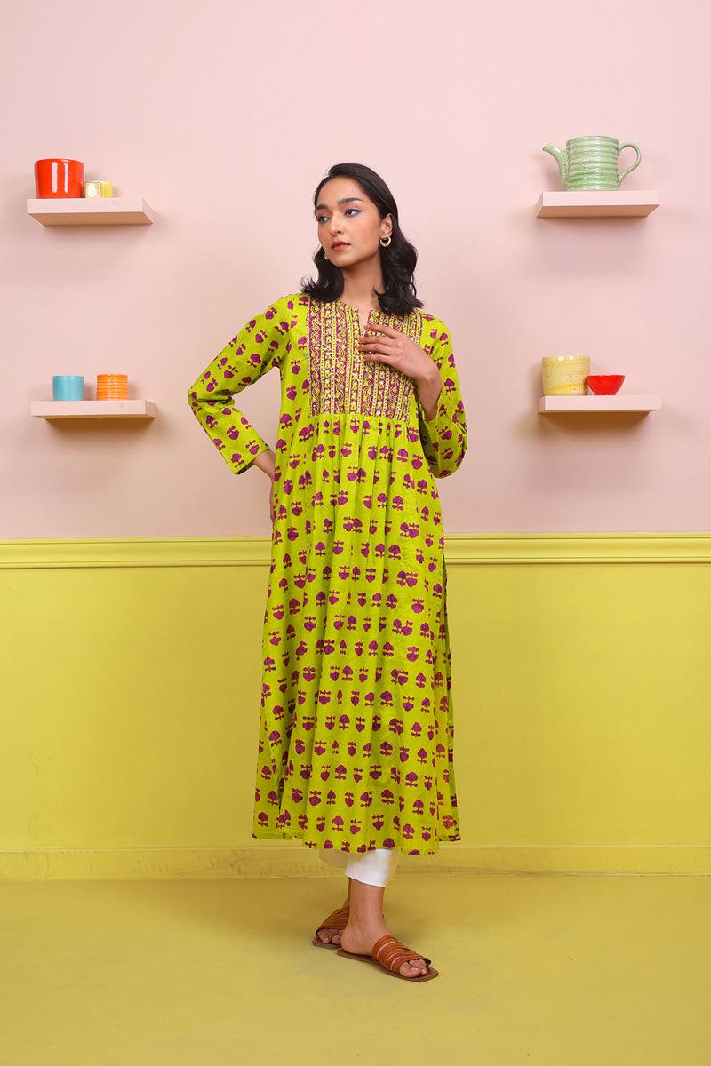 Generation - Mushrooms Shirt - Parrot Green - Lawn - 1 Piece