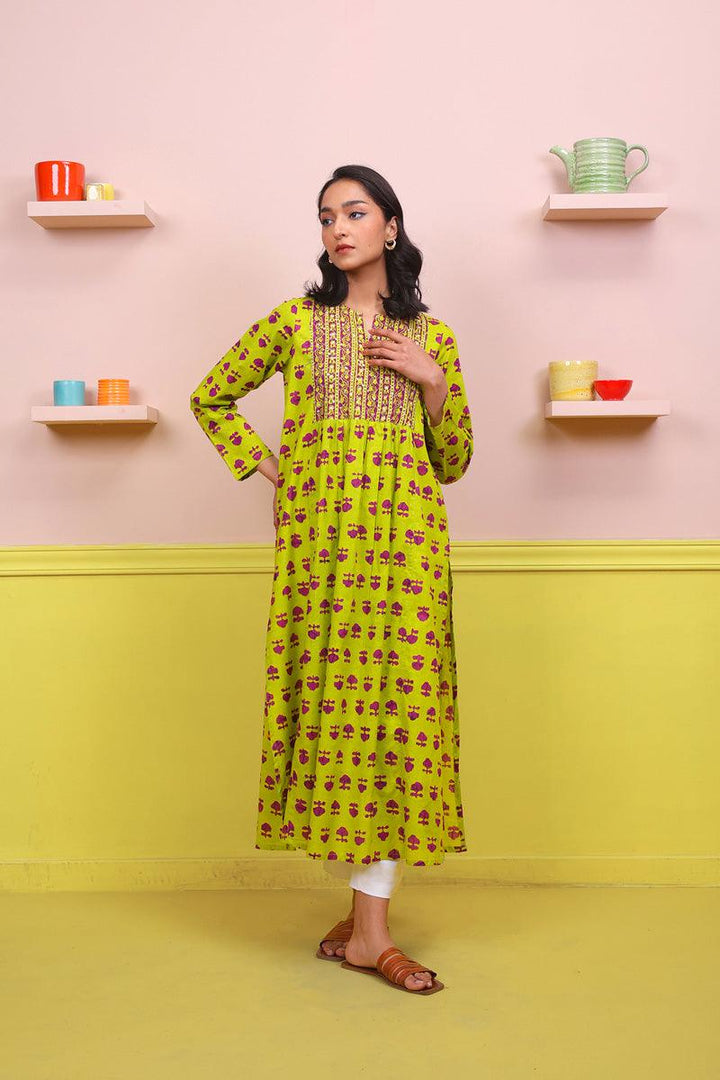 Generation - Mushrooms Shirt - Parrot Green - Lawn - 1 Piece