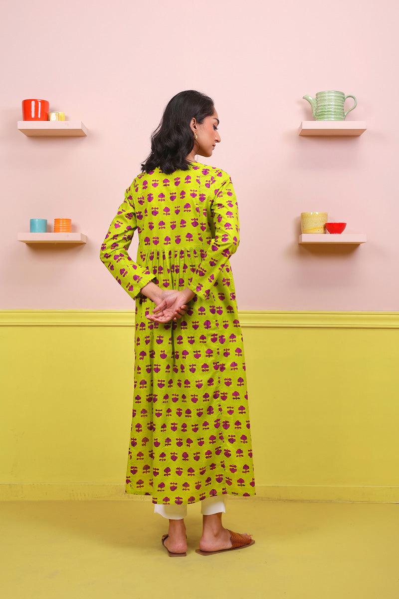 Generation - Mushrooms Shirt - Parrot Green - Lawn - 1 Piece