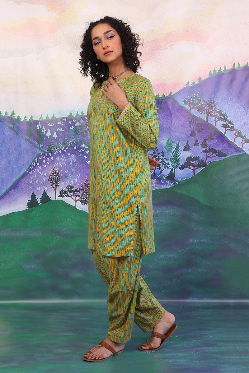 Generation - 2 Piece - Kaantha Set - Mango Yellow - Lawn