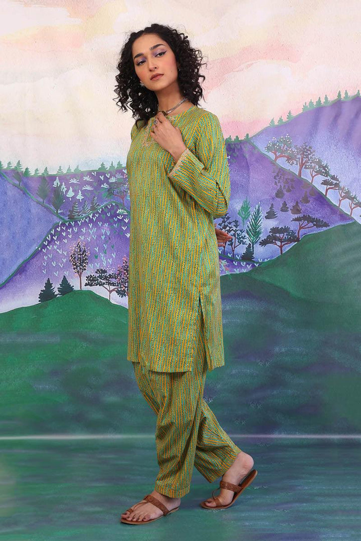 Generation - 2 Piece - Kaantha Set - Mango Yellow - Lawn