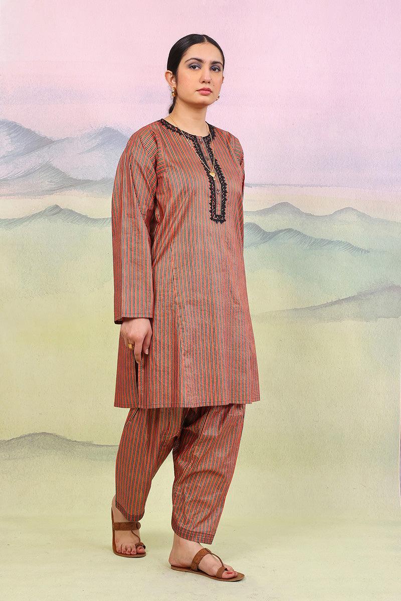 Generation - Sunehri Dori Embroidered Suit - Black - 2 Piece