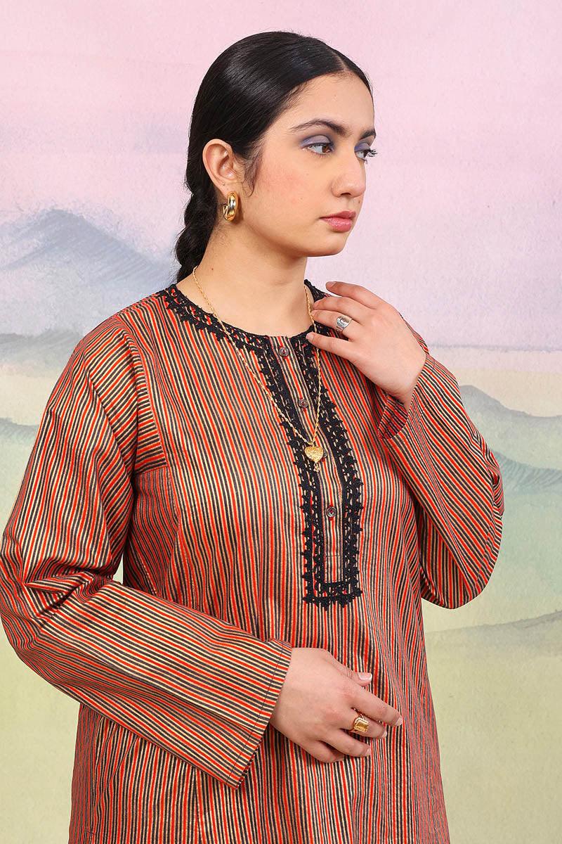 Generation - Sunehri Dori Embroidered Suit - Black - 2 Piece