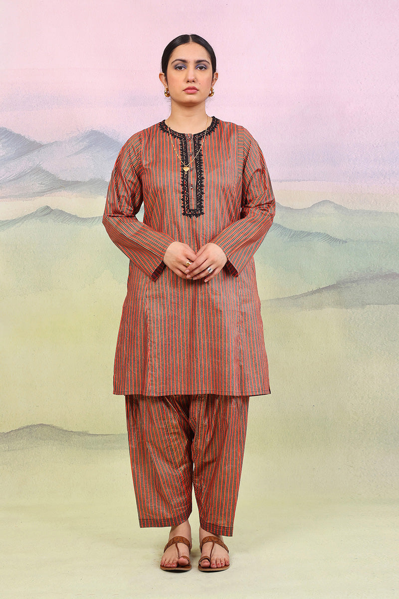 Generation - Sunehri Dori Embroidered Suit - Black - 2 Piece