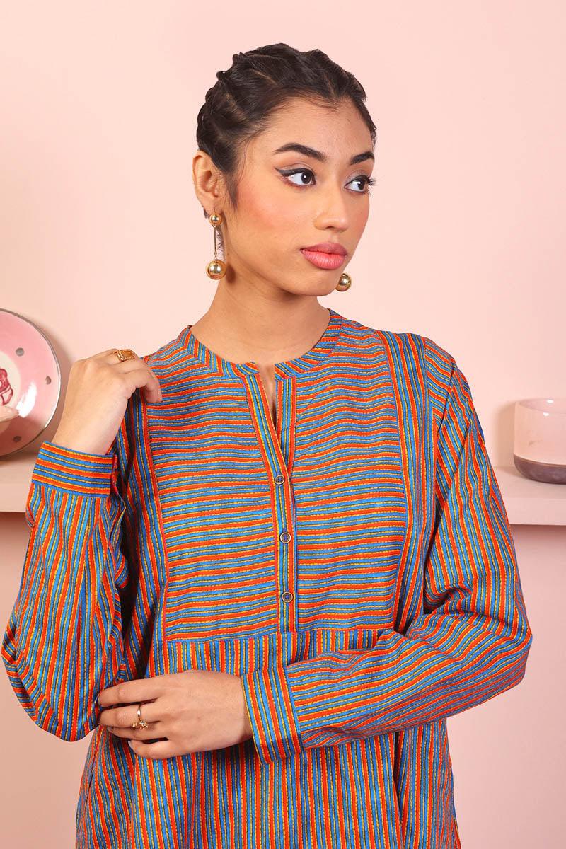 Generation - 2- Piece Sujani Kandy Korn - Blue - Lawn