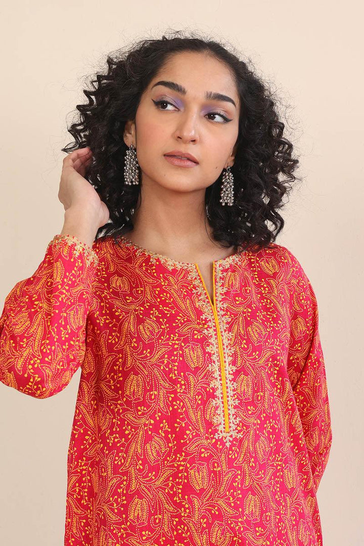Generation - 2 Piece Tarkashi Set - Dark Pink  Lawn