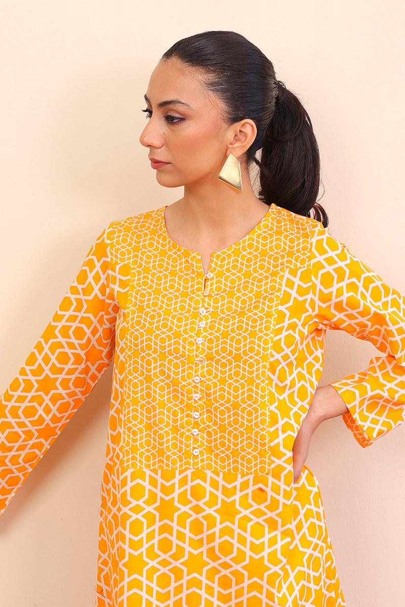 Generation - 2-Piece Geometric Set - Mango Yellow - Lawn