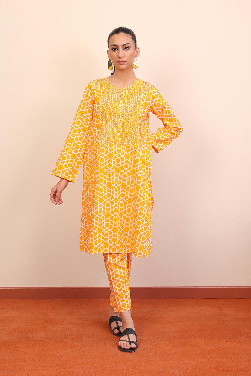 Generation - 2-Piece Geometric Set - Mango Yellow - Lawn