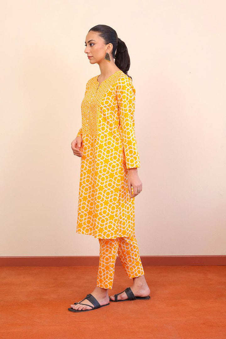 Generation - 2-Piece Geometric Set - Mango Yellow - Lawn