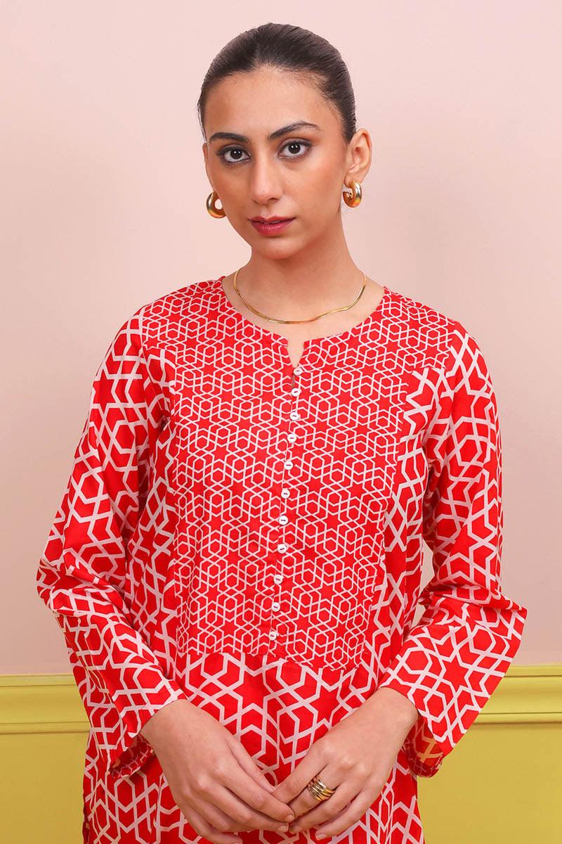 Generation - 2-Piece Geometric Set - Red - Lawn