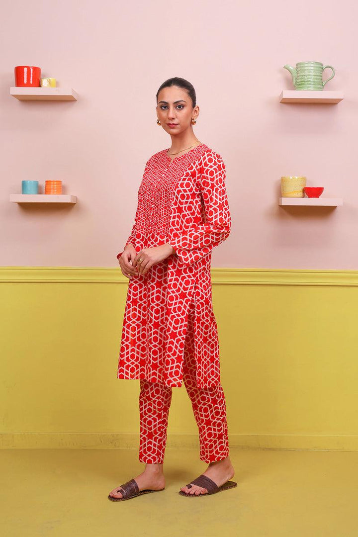 Generation - 2-Piece Geometric Set - Red - Lawn