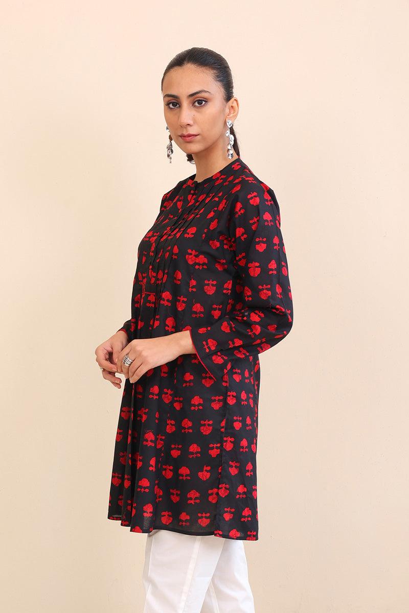 Generation - Mushrooms Kurta - Black - Lawn - 1 Piece