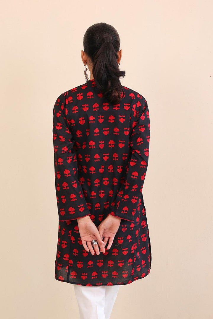 Generation - Mushrooms Kurta - Black - Lawn - 1 Piece