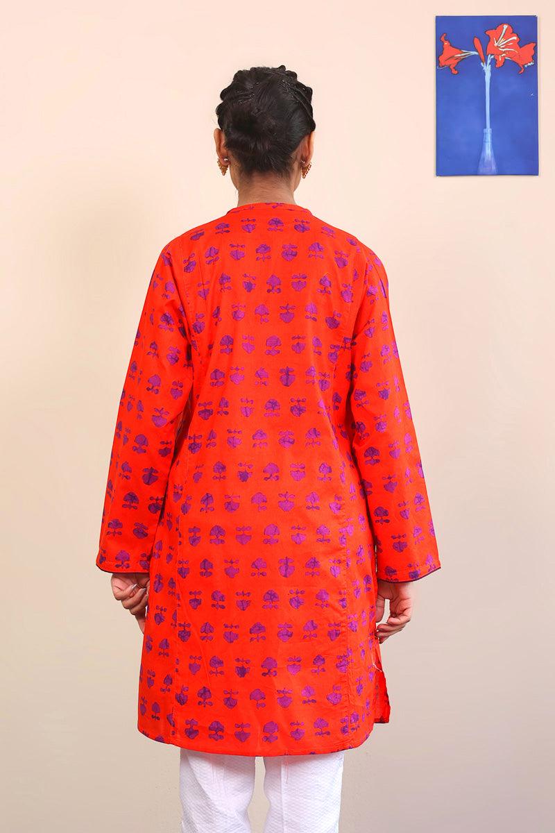 Generation - 1 Piece - Mushrooms Kurti - Red - Lawn