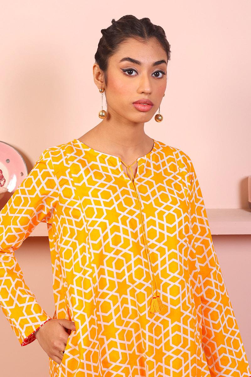 Generation - 2-Piece Geometric Set - Mango Yellow - Lawn