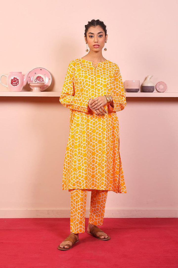 Generation - 2-Piece Geometric Set - Mango Yellow - Lawn