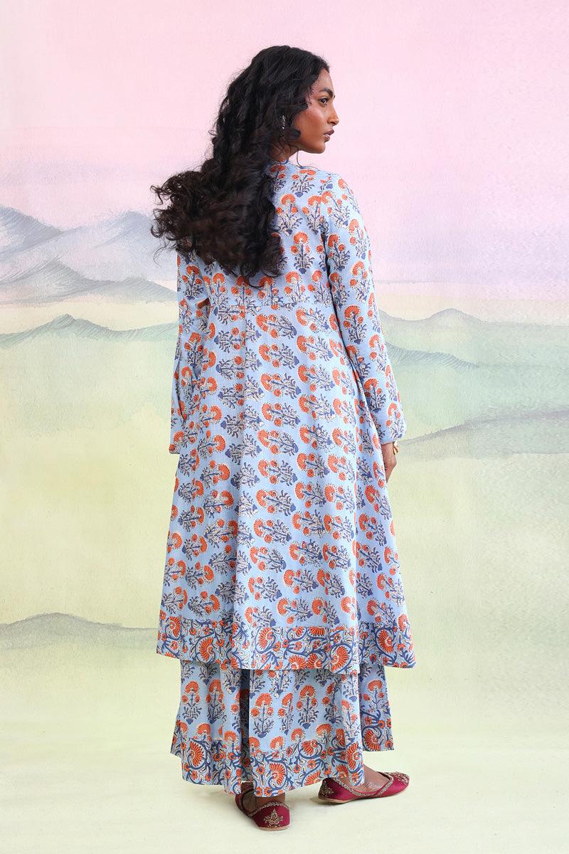 Generation - 2 Piece Pankhi Lehnga Set - Sky Blue  Lawn