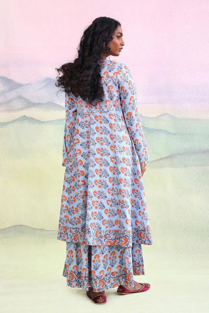 Generation - 2 Piece Pankhi Lehnga Set - Sky Blue  Lawn