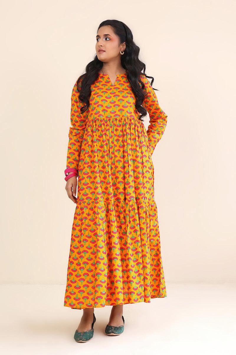 Generation - Kapaas Marigold Dress - 1 Piece - Mango Yellow - Lawn
