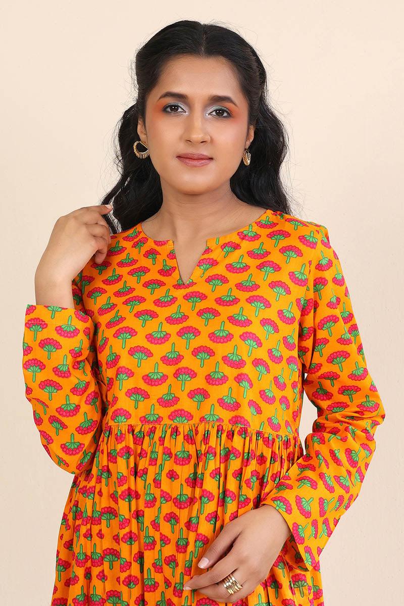 Generation - Kapaas Marigold Dress - 1 Piece - Mango Yellow - Lawn