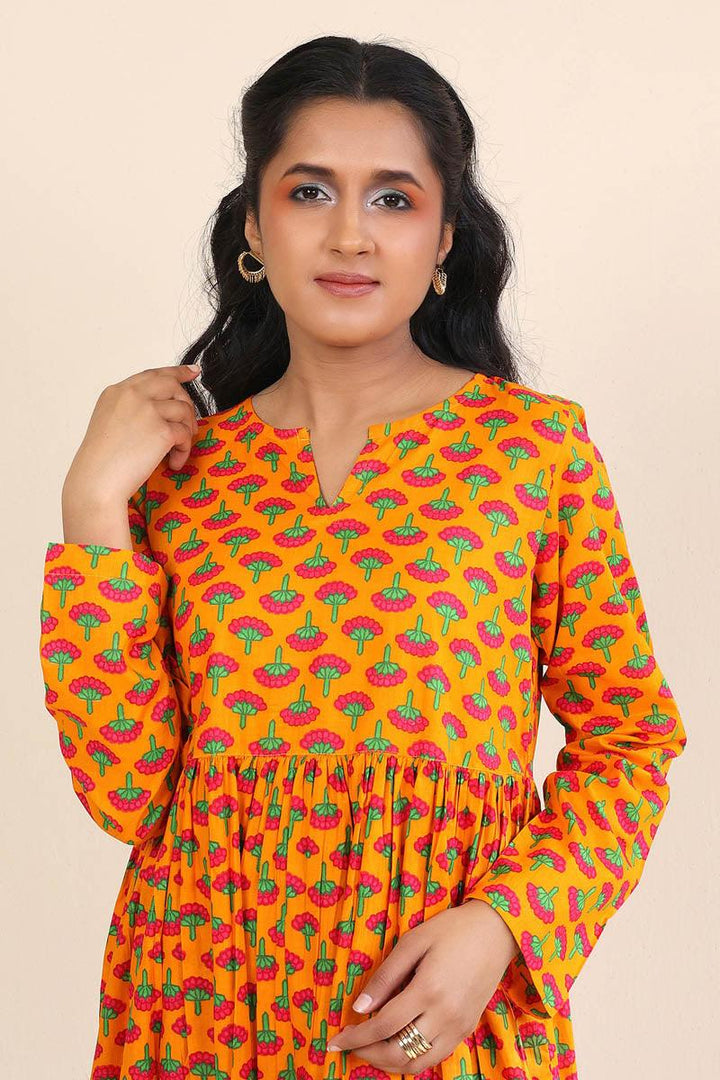 Generation - Kapaas Marigold Dress - 1 Piece - Mango Yellow - Lawn