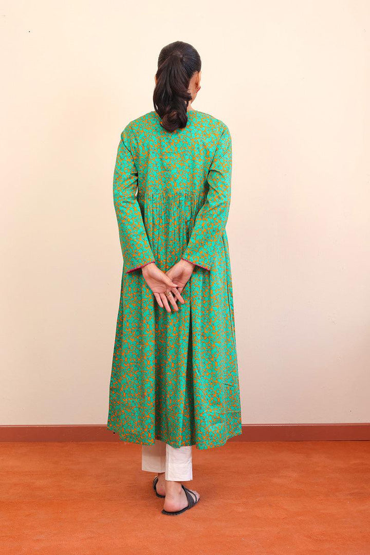 Generation - 1 Piece - Gulab Printed Dress - Mango Yellow - Lawn