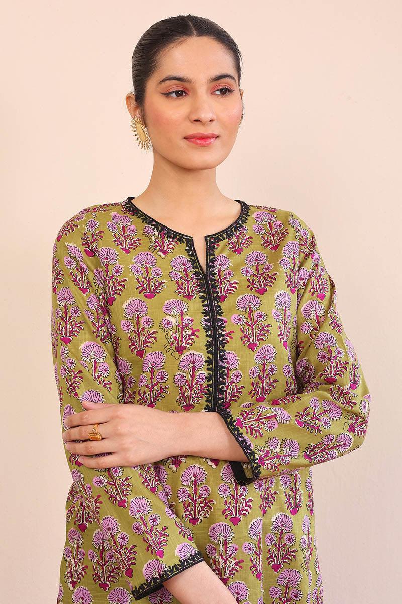 Generation - 2 Piece Pankhi - Olive Green  Lawn