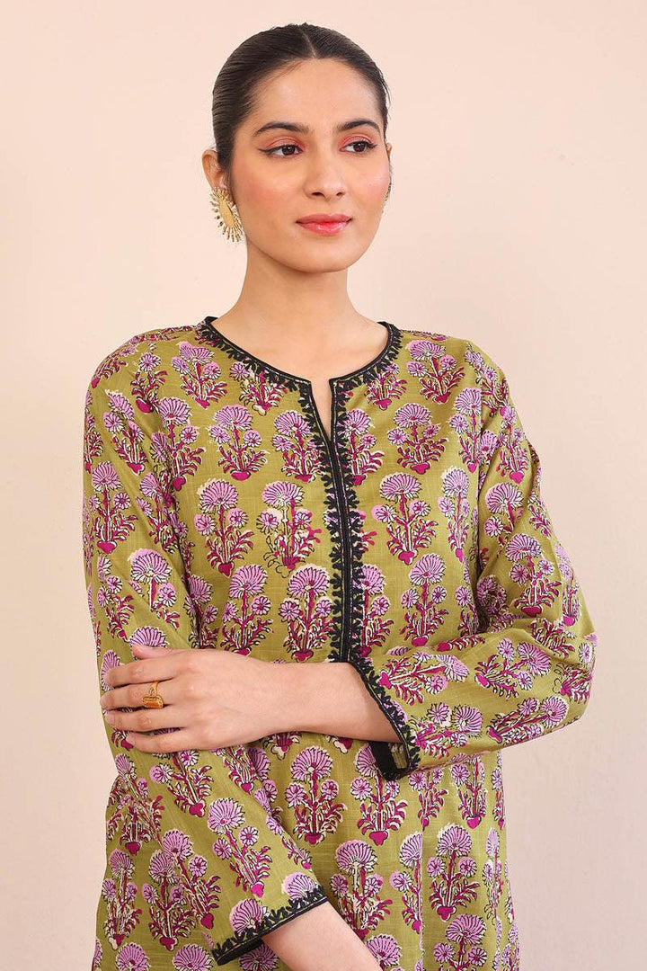 Generation - 2 Piece Pankhi - Olive Green  Lawn