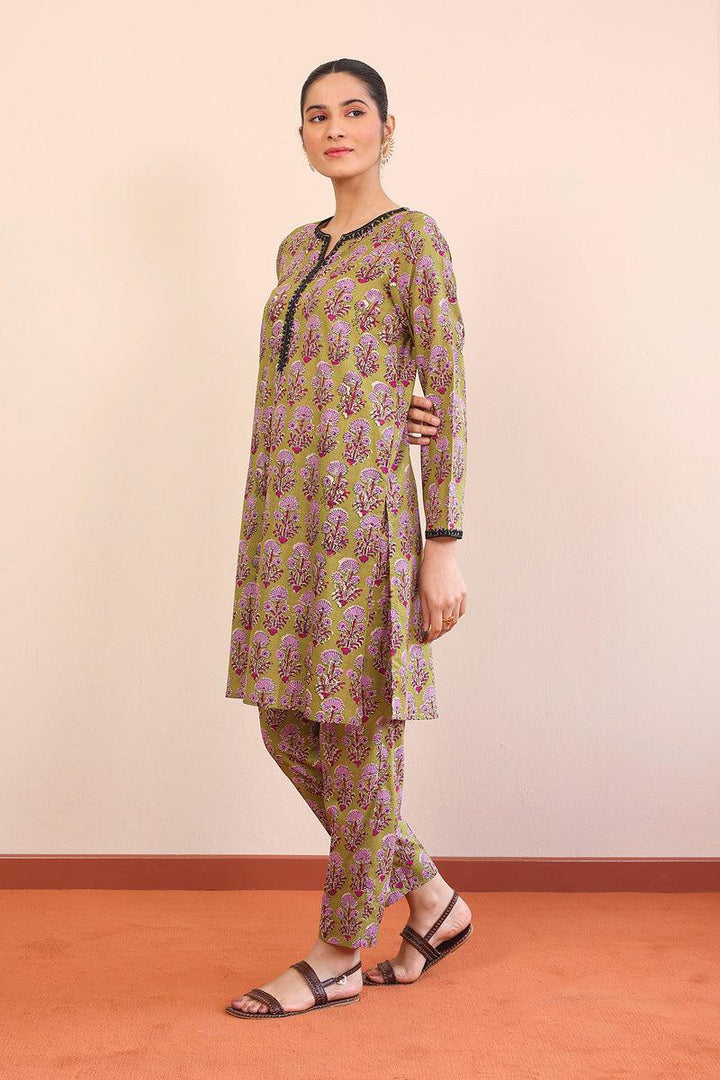 Generation - 2 Piece Pankhi - Olive Green  Lawn