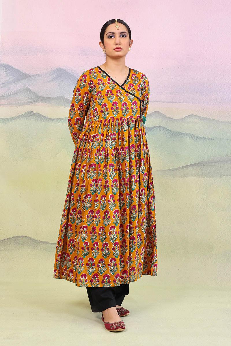 Generation - Pankhi Darbaar Dress - 1 Piece - Mustard - Lawn