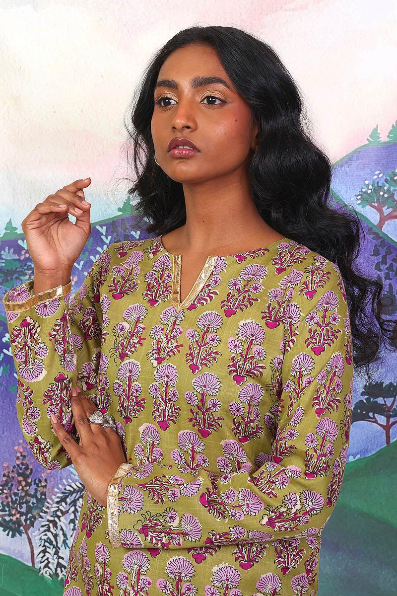 Generation - 2 Piece Pankhi - Olive Green  Lawn