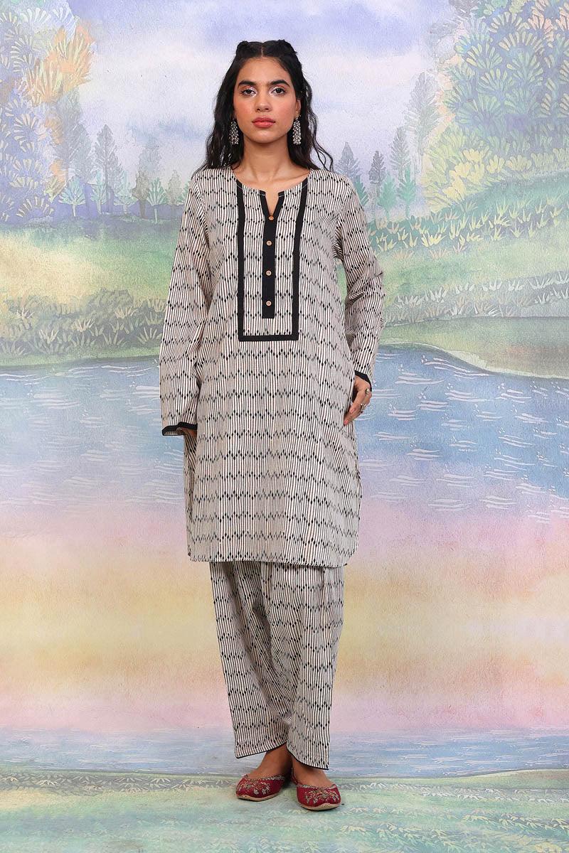 Generation - 2 Piece - Paisley Block Suit - White - Lawn