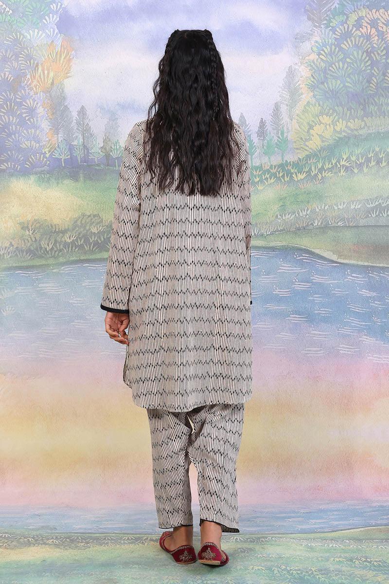 Generation - 2 Piece - Paisley Block Suit - White - Lawn