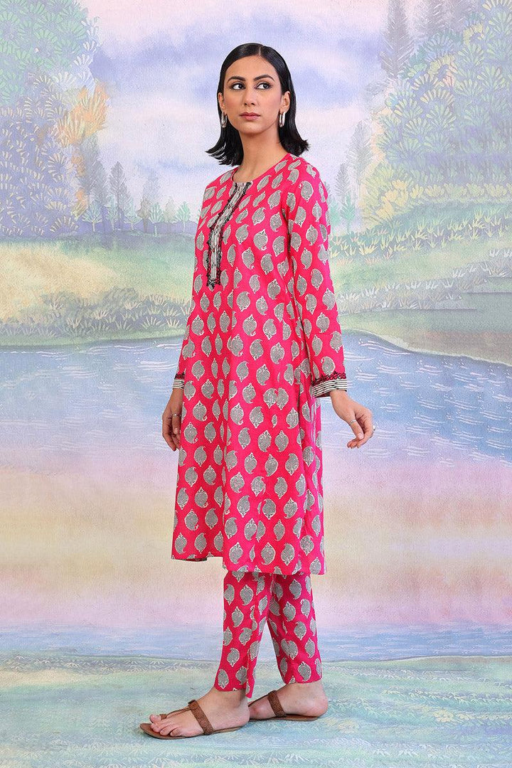 Generation - Paisley Block Matching Set - Pink - 2 Piece