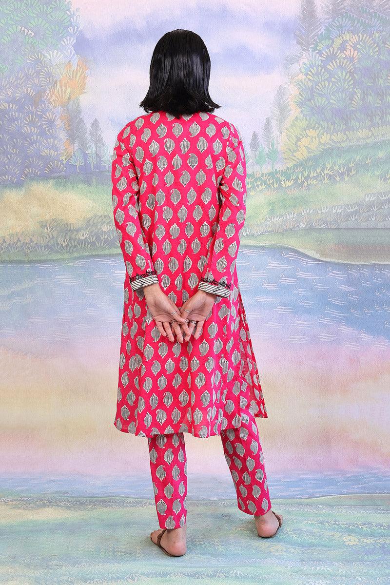 Generation - Paisley Block Matching Set - Pink - 2 Piece