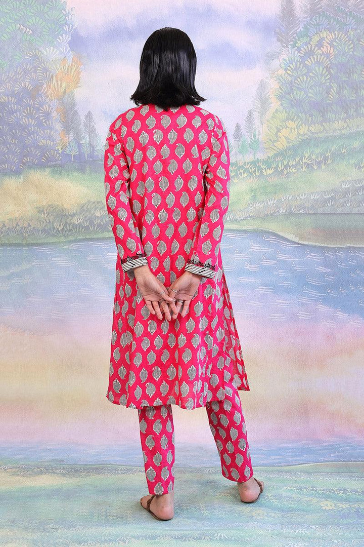 Generation - Paisley Block Matching Set - Pink - 2 Piece