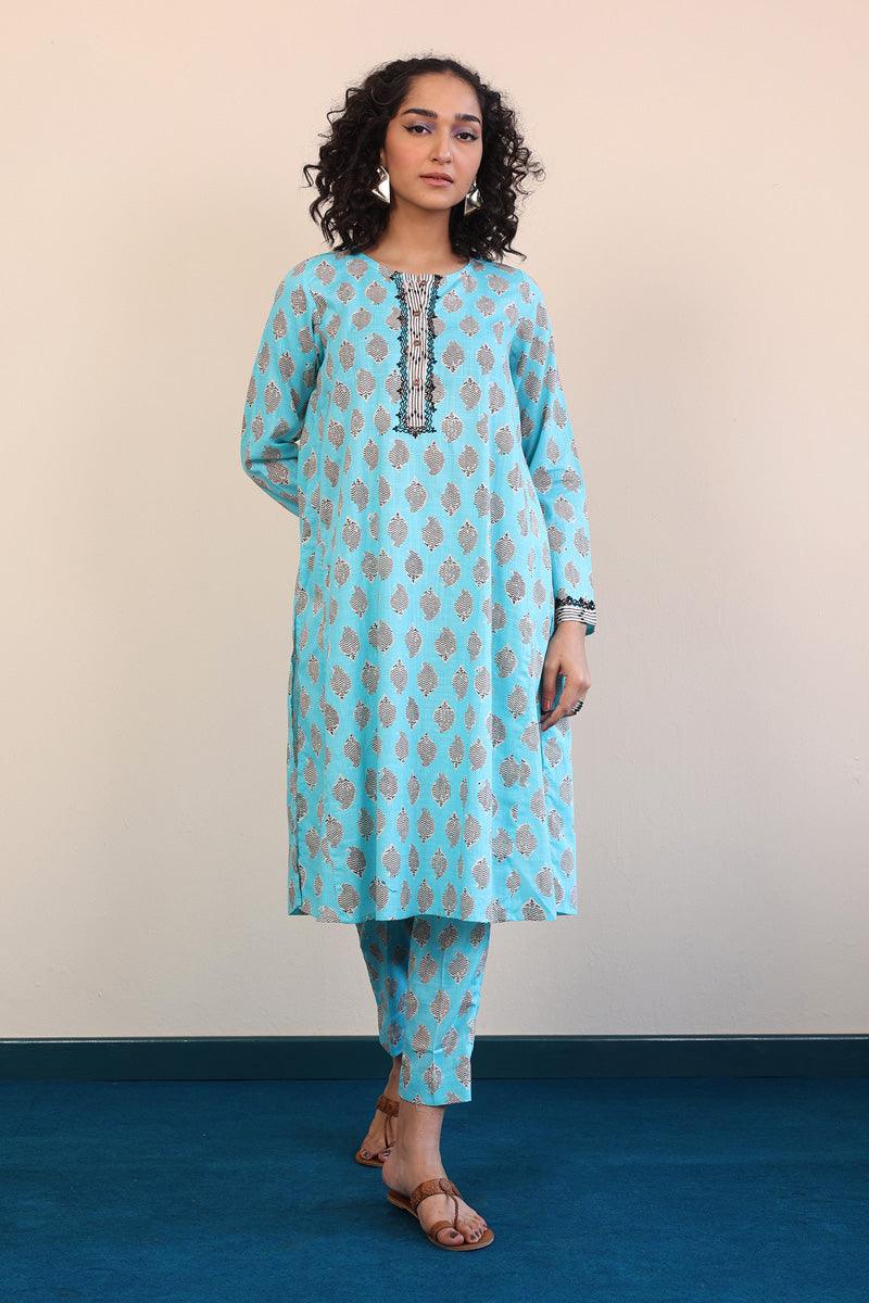 Generation - 2- Piece Paisley Block - Sky Blue - Lawn