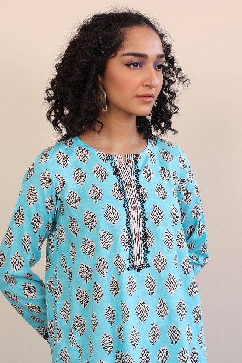 Generation - 2- Piece Paisley Block - Sky Blue - Lawn