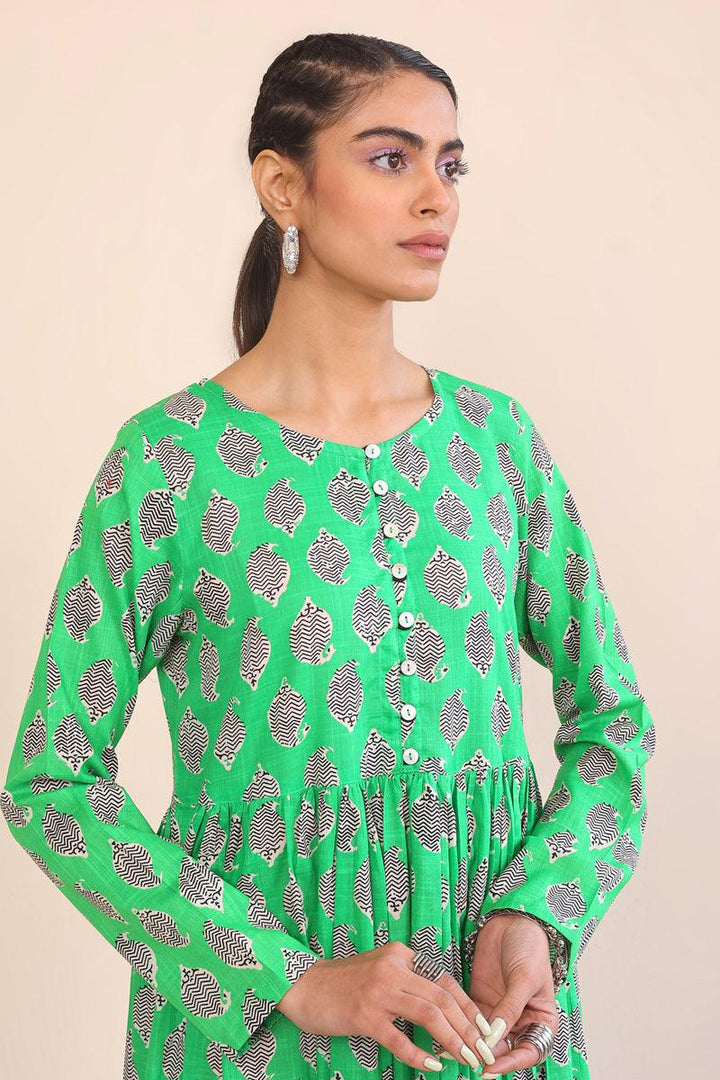 Generation - Paisley Block Dress - 1 Piece - Green - Lawn