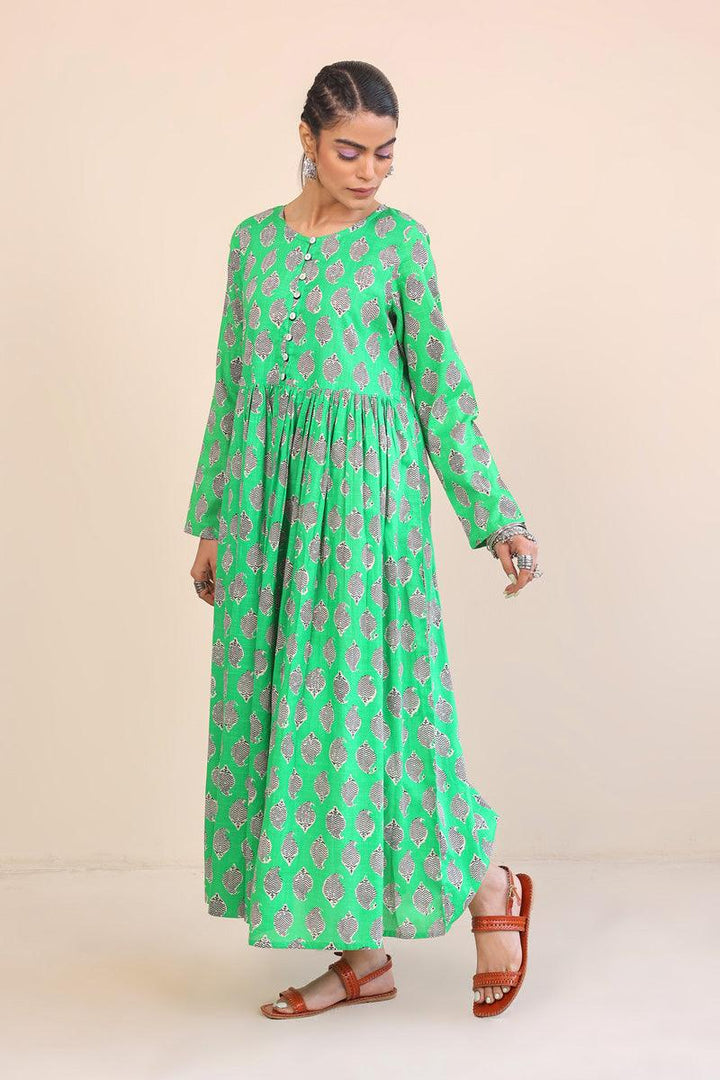 Generation - Paisley Block Dress - 1 Piece - Green - Lawn